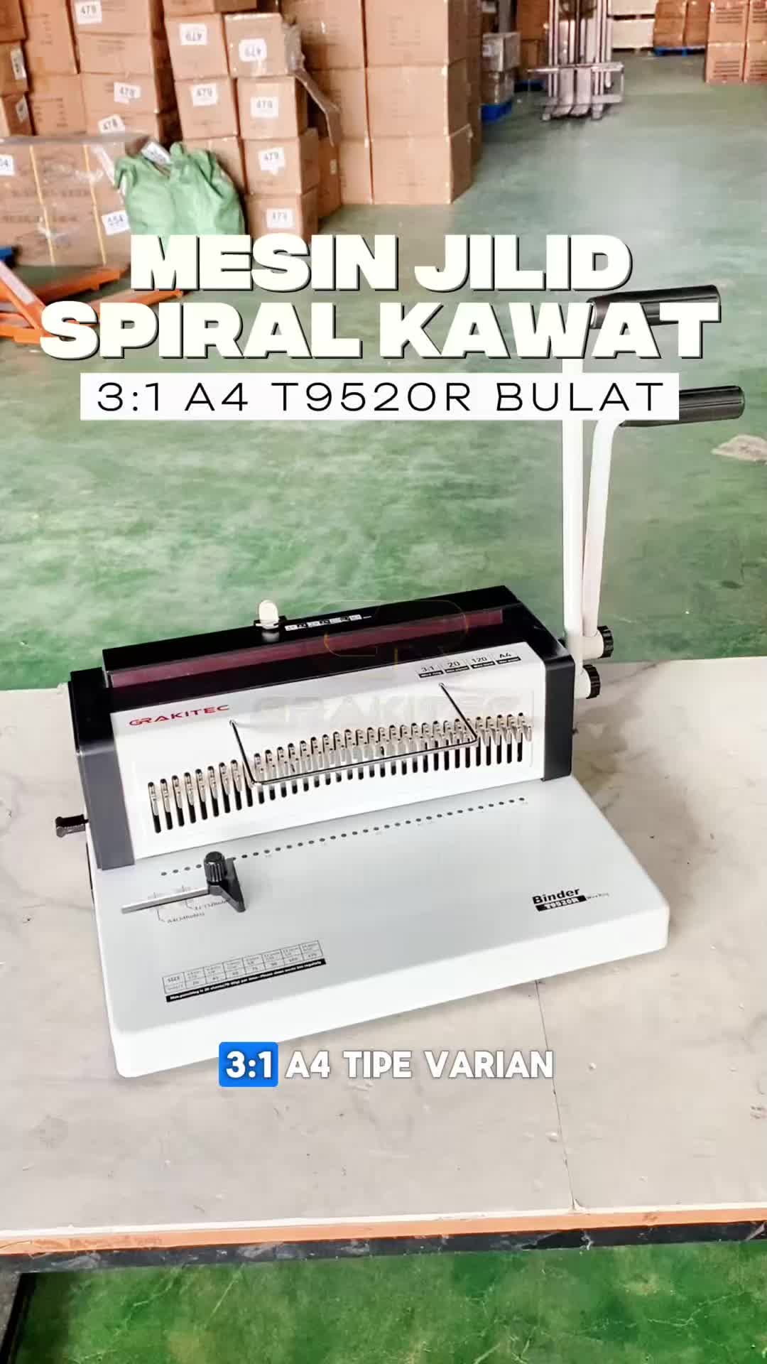 Grakitec Mesin Jilid Spiral Kawat GRAKITEC T9520R A4 ATAU  TD 1231 GRAKITEC