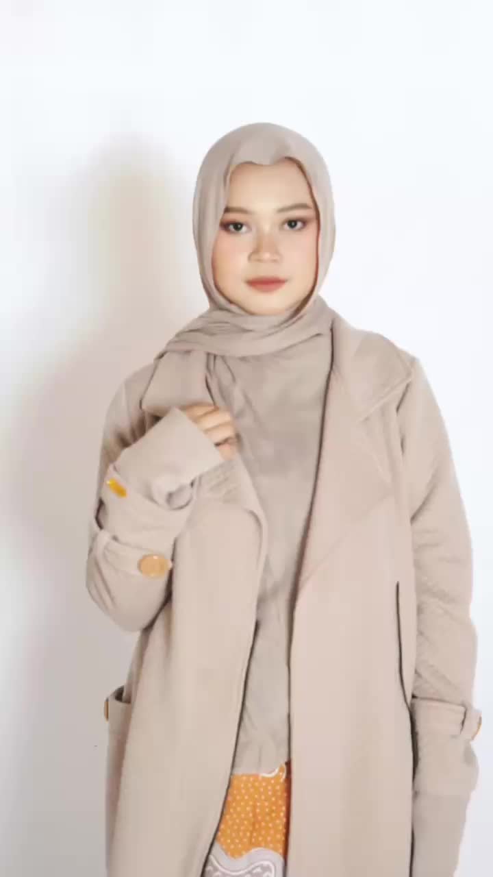 Outer Tebal Wanita NUBUA INVERNO | Long Coat Muslimah Premium Bahan Diamond Knitt