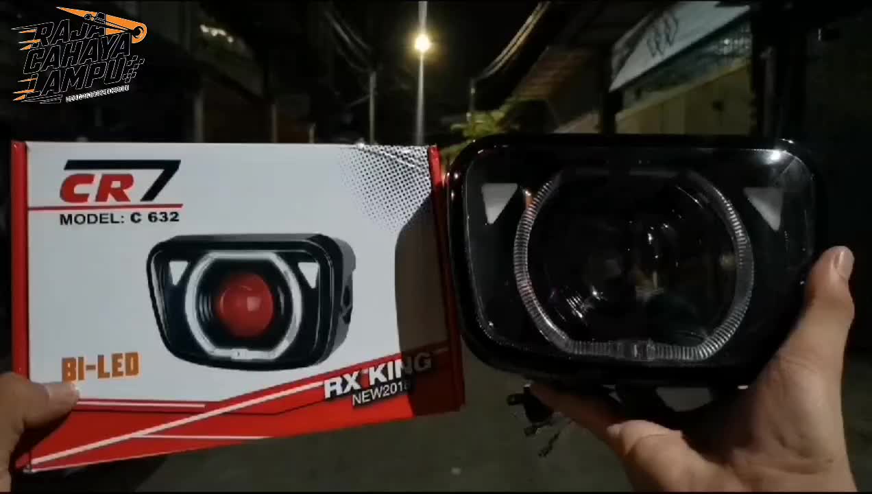 Lampu Biled Headlamp Model Oval Biled Matrix CR7 C632 Lampu Depan RX KING Set Batok Oval Motorcycle Kabel