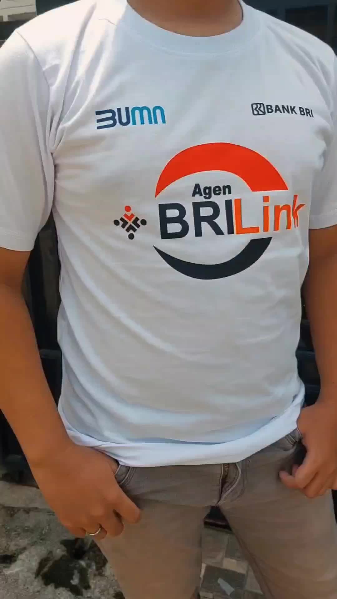 Kaos Baju Agen BRILINK Gratis Tambah Nama Toko | Kaos Perusahaan | Cotton Combed 30s Lembut & Adem V.2