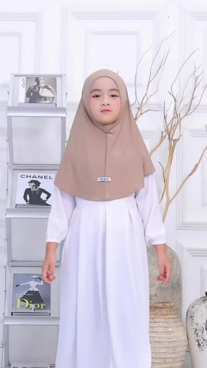 DVC  - Jilbab Instan Bergo Anak Sa'i Jersey Usia 4 -10 Tahun Hijab Bergo Malay anak