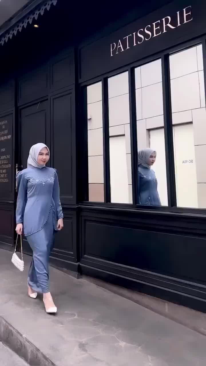 Set Felicya kurung melayu Outfit kondangan pesta bridesmaid lamaran Setelan Baju Renda Payet lebaran Muslim Malaysia Wanita Panjang satin Lebaran Mewah Nyaman Gamis Dewasa Lembut Hitam elegan 2025 Remaja Garis
