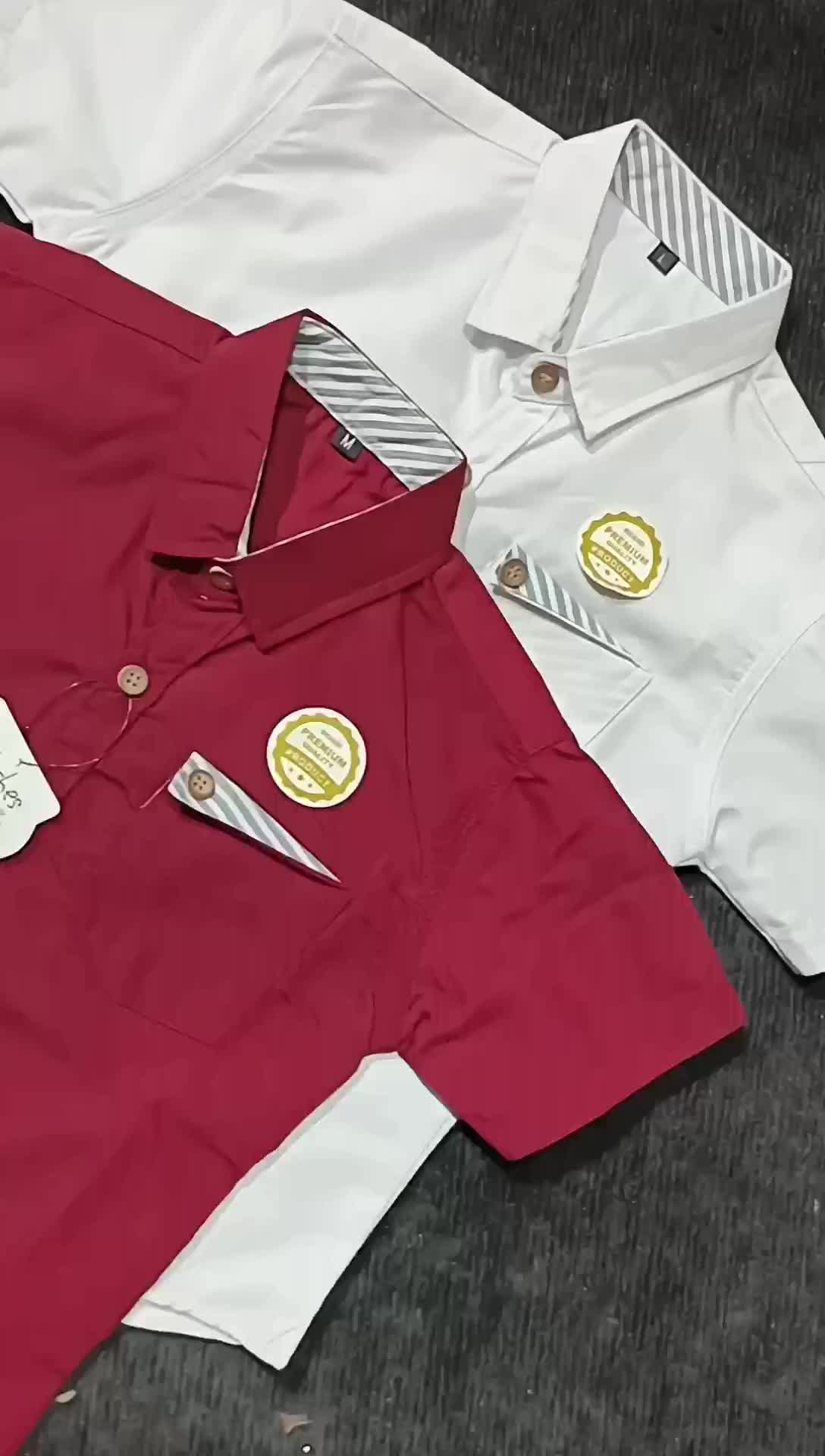 Kemeja Anak Laki-Laki Lengan Pendek Usia 1-12 Tahun Cotton signature