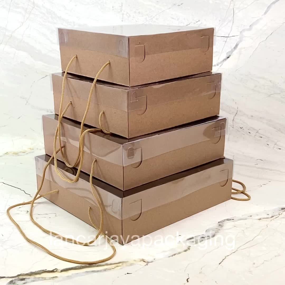 Dos Kraft Tali Tutup Mika Kotak Kemasan Kue Tart Cake Hampers 24x24x7