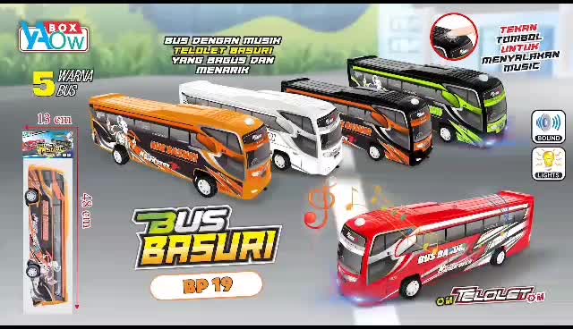 Mainan Bus Basuri Telolet BO Lampu Musik Toys