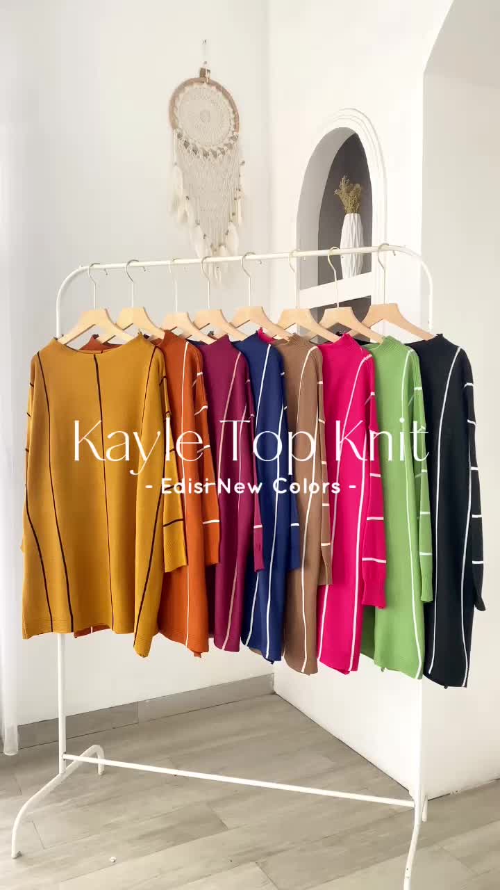 KAYLE TOP KNIT - FLOTTILICIOUS / blouse jumbo / oversize / big size / atasan knit rajut / korean style / fashion outfit / ootd hijab Knitwear Wanita Baju Crop Outer