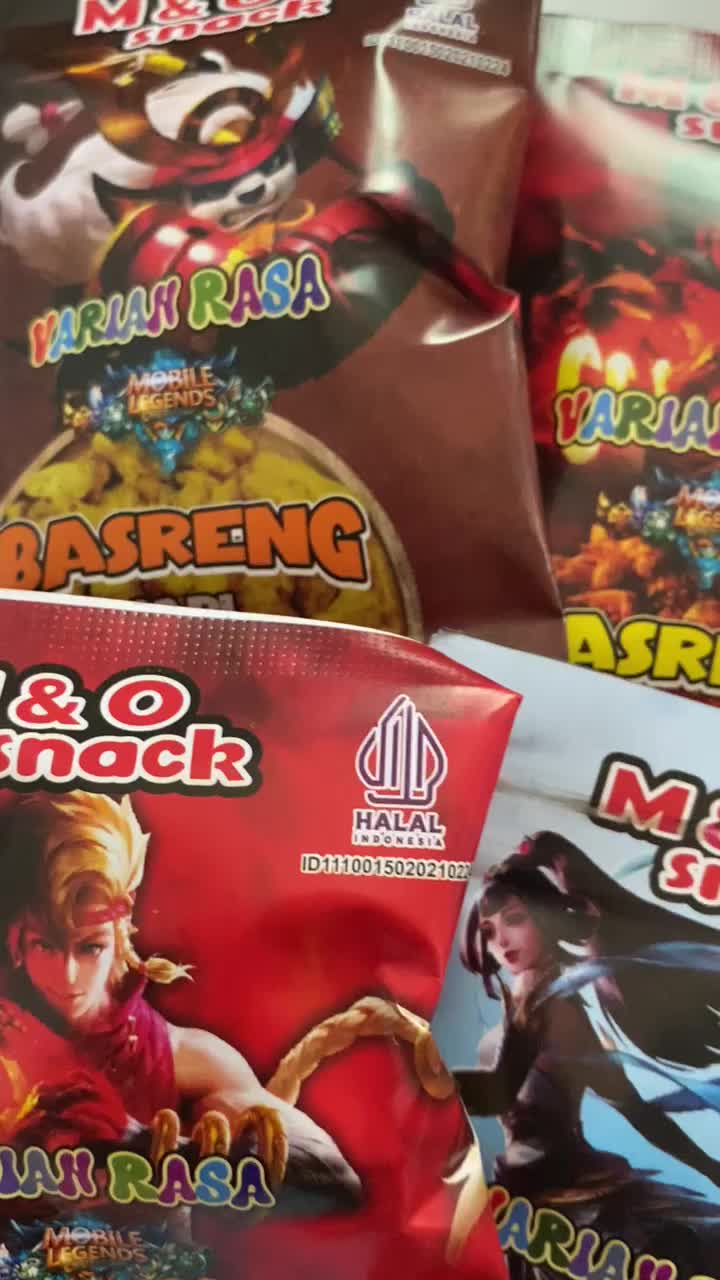 Basreng Karakter Isi 50pcs by MO Snack - Snack Pedas - Food- Basreng viral-basreng 1000-jajanan warung-harga grosir