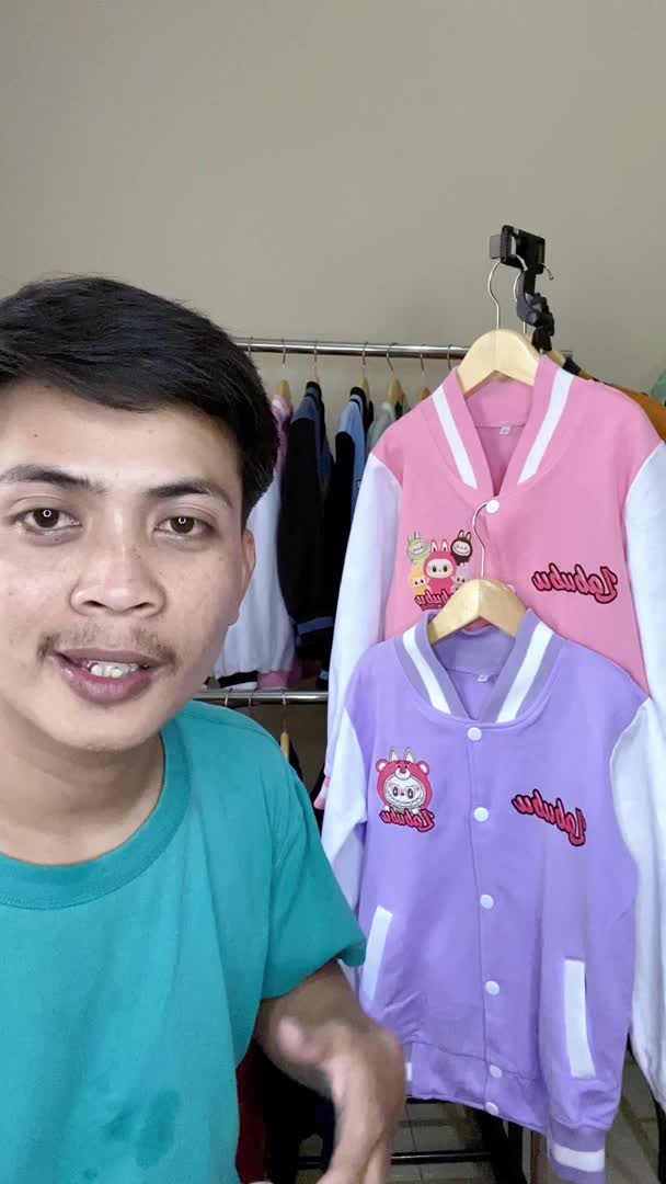 Jaket Labubu Anak Terbaru Model Baseball untuk Usia 3-13 Tahun - Fashion Bayi Perempuan Laki-Laki Lengan jaket  anak