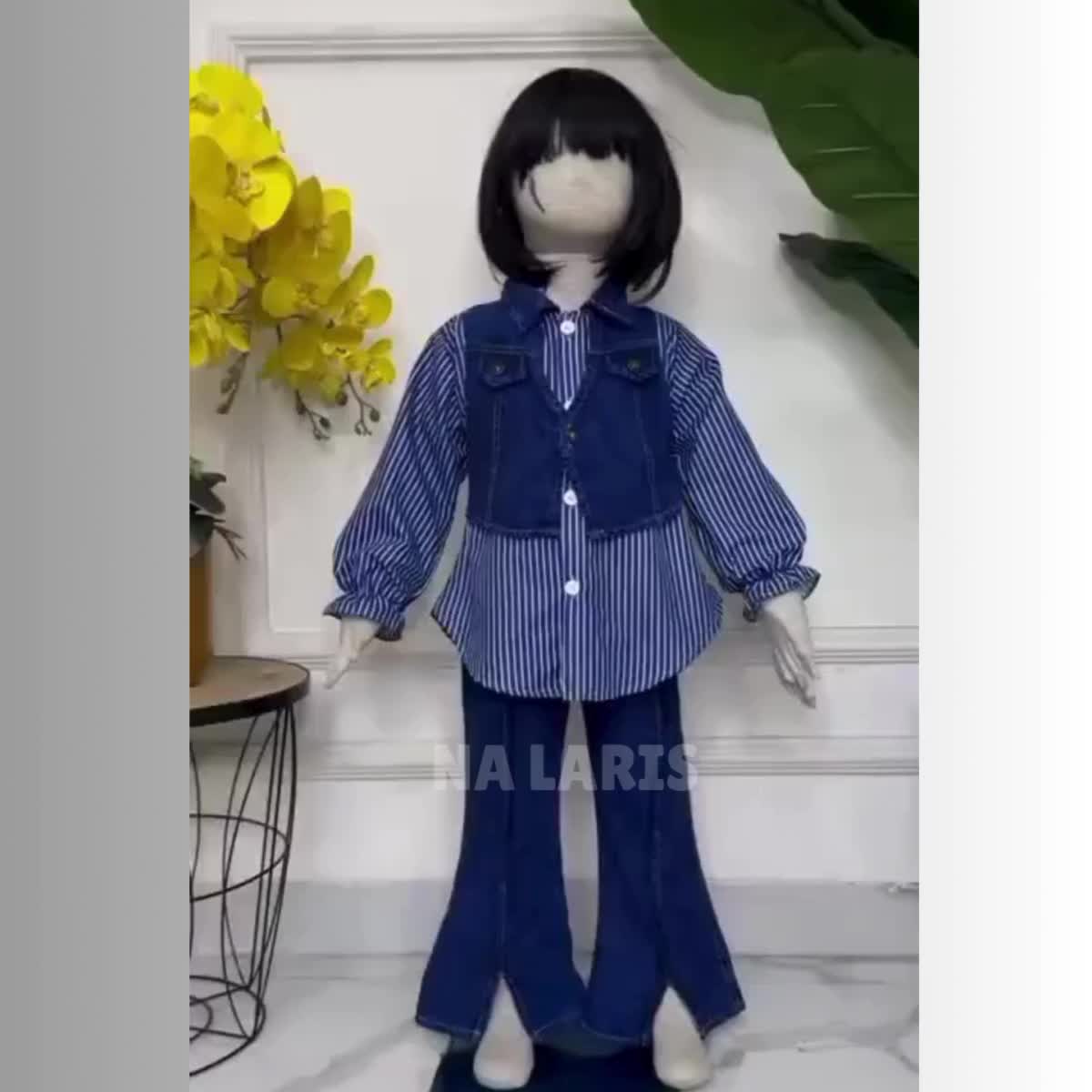 SETELAN KEMEJA SALUR ROMPI ANAK PEREMPUAN USIA 3-10 TAHUN/SET SALUR ANAK KOMBINASI MODEL CELANA CUTBRAY KOREAN STYLE TERBARU KEKINIAN-COD Jeans Fashion Baju