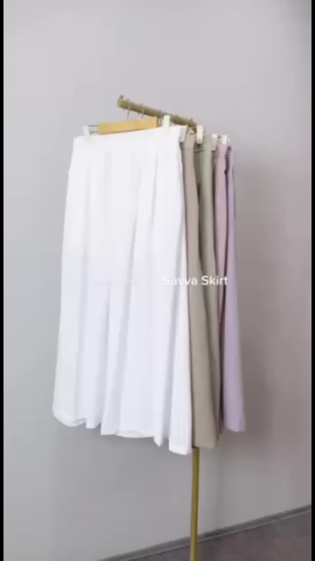 Louvee - Savva Skirt Rok Wanita A Line Maxi Premium  Casual