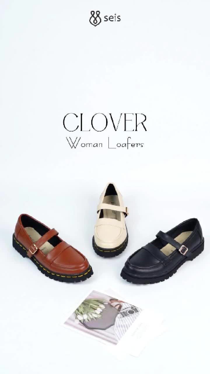 SEIS Clover Sepatu Docmart Wanita / Loafers Wanita Shoes Sneakers  Kasual Kerja