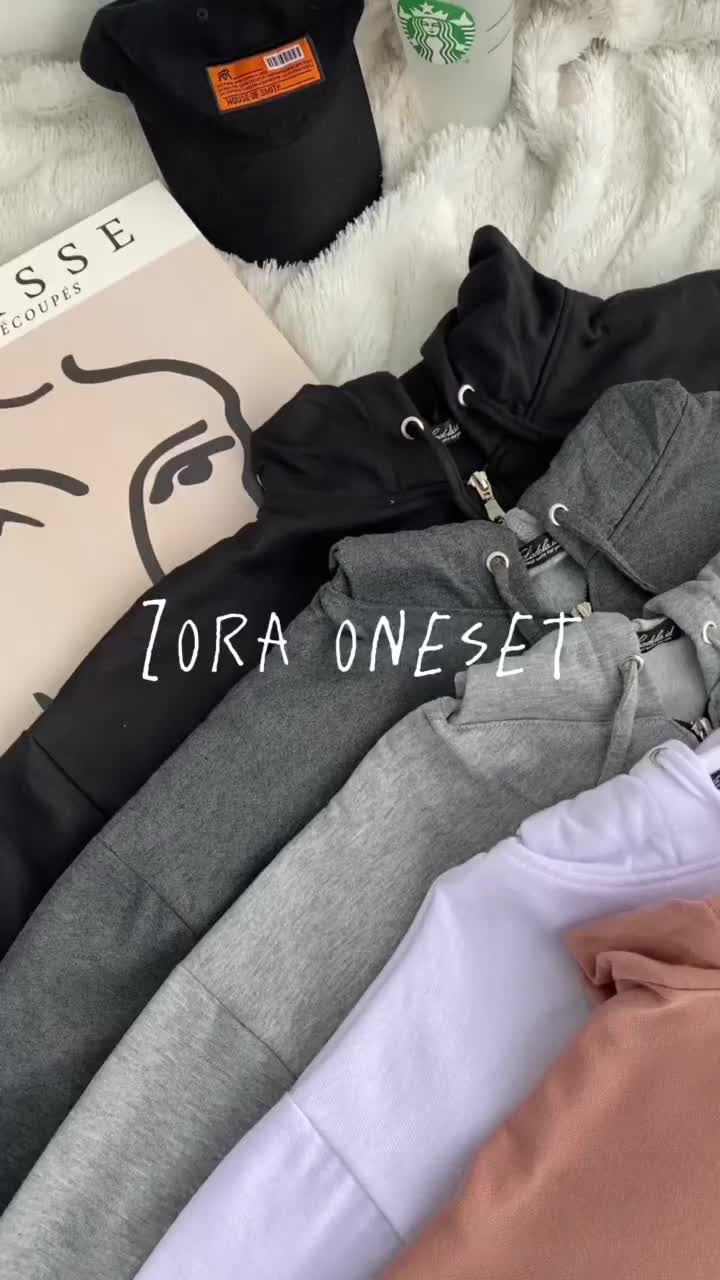Setelan Suiter Wanita One set 2in1 Jaket Pants Tanpa tanktop Korean Style Sweater Hoodie Zipper Dan Celana Pendek Nyaman Hitam