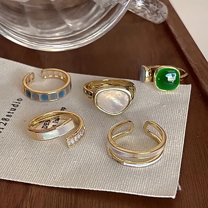 Yoona CC619 Cincin Jessenia Ring Adjustable Cincin Fashion Trend Baru Cincin Unik Bentuk Geometri Bahan Alloy Hias Berlian Imitasi Untuk Wanita korea