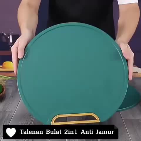 DS.ID COD Talenan Bulat Anti Jamur / Alas Tatakan Pemotong Daging Ikan Buah Sayuran Roti / Cutting Board Anti Bacteria Anti Slip