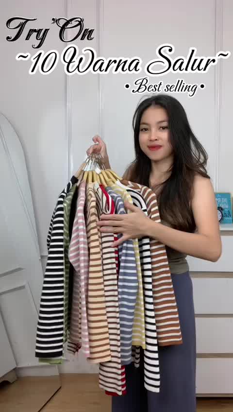 AJW [TM] Inner Rajut Turtleneck Lengan Panjang Model Terbaru | Dalaman Hijab | Atasan Wanita Rajut | Baju Stripe Fit Tangan Panjang | Top High Knitwear