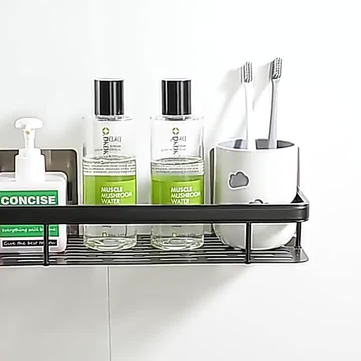 Gantungan Rak Sabun Shampo Tempel Dinding Kamar Mandi Rack Toilet Organizer Aluminium
