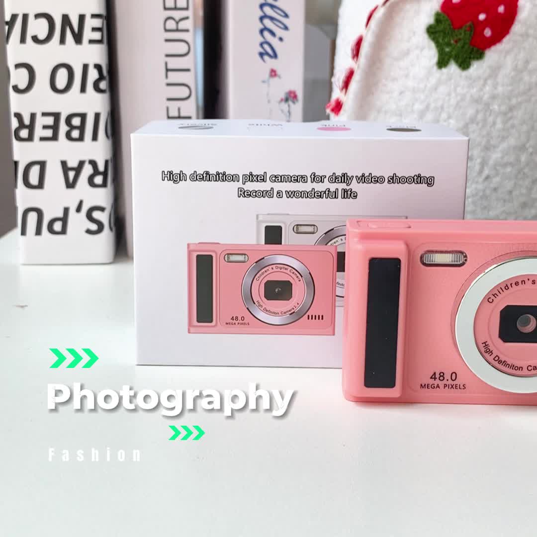【COD] Kamera Digital, Kamera Anak FHD 960P yang Ditingkatkan Stempel Waktu Zoom 8X Anti Guncangan, Tali, Kamera Titik dan Tembak Kecil Portabel yang Ringkas untuk Anak Pelajar Anak Remaja Perempuan Laki-laki digicam camera (Tidak Termasuk Kartu Memori.)