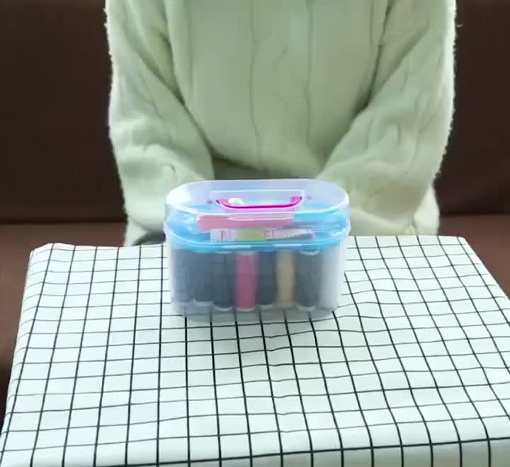 Set Alat Jahit Lengkap Peralatan Menjahit Baju Sewing Box Benang Meteran Jarum Kancing Peniti Kit Gunting Kancing