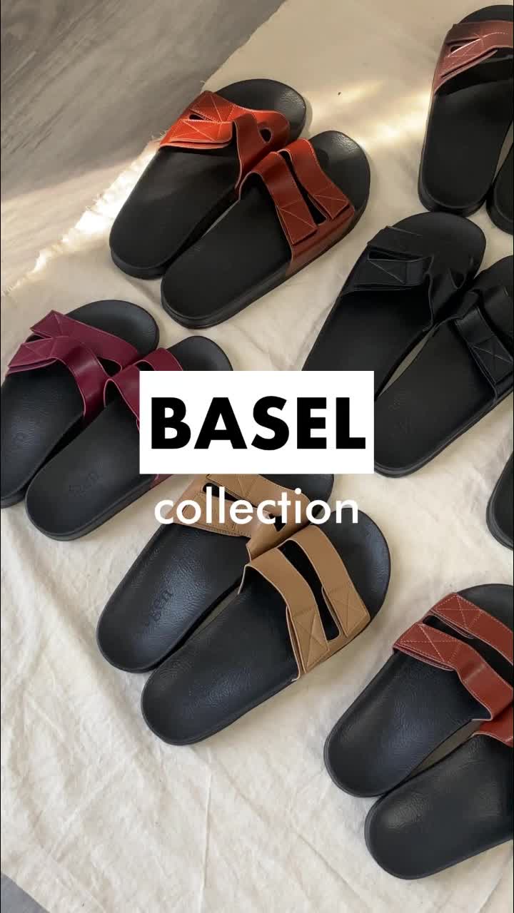 Cogen Sandal Slide Pria Wanita Sendal Strap Unisex Basel Collection - Black