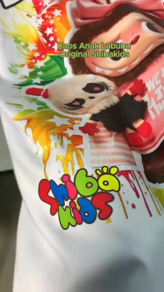 Labubu  Kaos Anak Prempuan Putih SHIBAKIDS C29  Usia 3 tahun s/d 14 tahun baju Remaja  cewe Fashion kaos  labuh perempuan