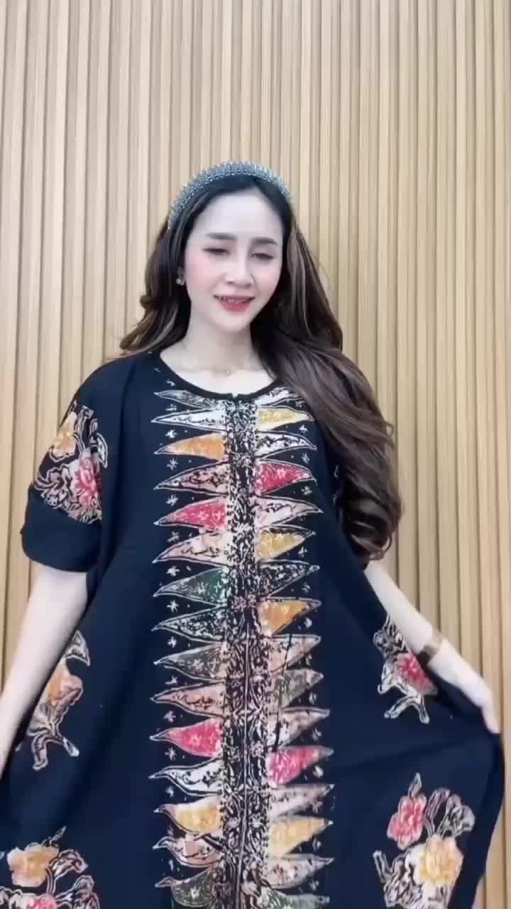 IDEALISME STORE - Salma Daster Cap Bahan Rayon Super Busui Friendly Jumbo By Batik Cincaro High Quality Dress Ibu