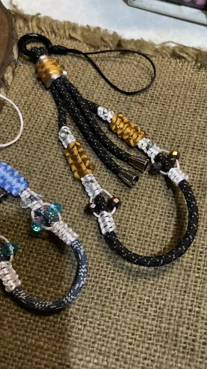 Strap Phone Paracord Beads Ring / Gantungan Hp Aesthetic 2 in 1 Lanyard Handphone Aksesoris