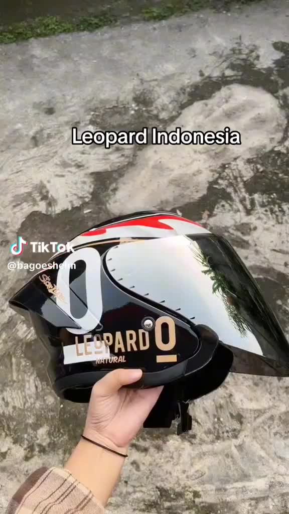 Helm JS Armor Half Face Cewek Cowok Motif LEOPARD IDN Original SNI Motorcycle helm  half