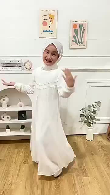 Gamis Marwah Anak Perempuan Terbaru Warna Hitam & Putih Usia 5-13 Tahun Ukuran M L D & XL Baju Ngaji Ceruty Baby Mewah Tanggung Wanita
