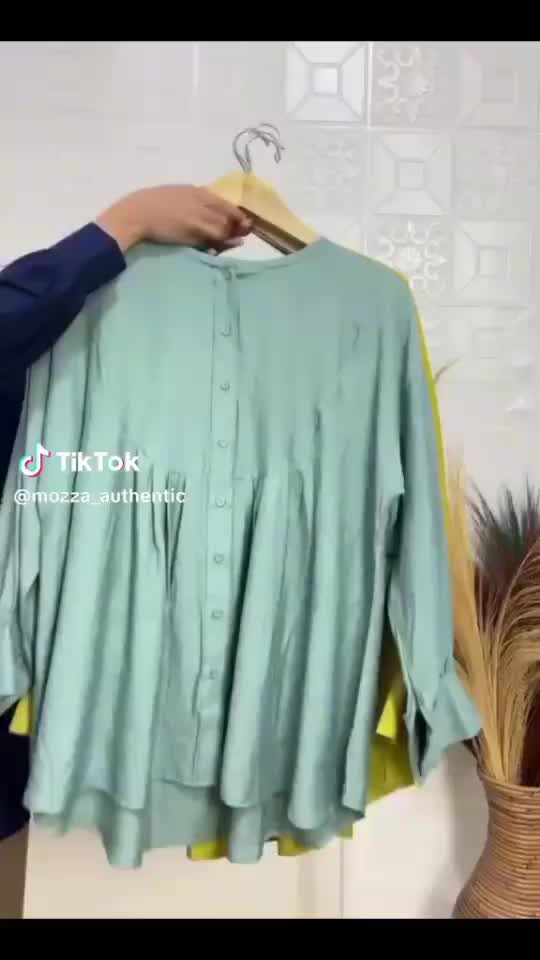 Mozza Official - Atasan Wanita Blouse Linen Full Kancing Depan - Fashion Blouse Wanita - Basic Baju Muslim Panjang Casual Katun Dewasa Oversize Top