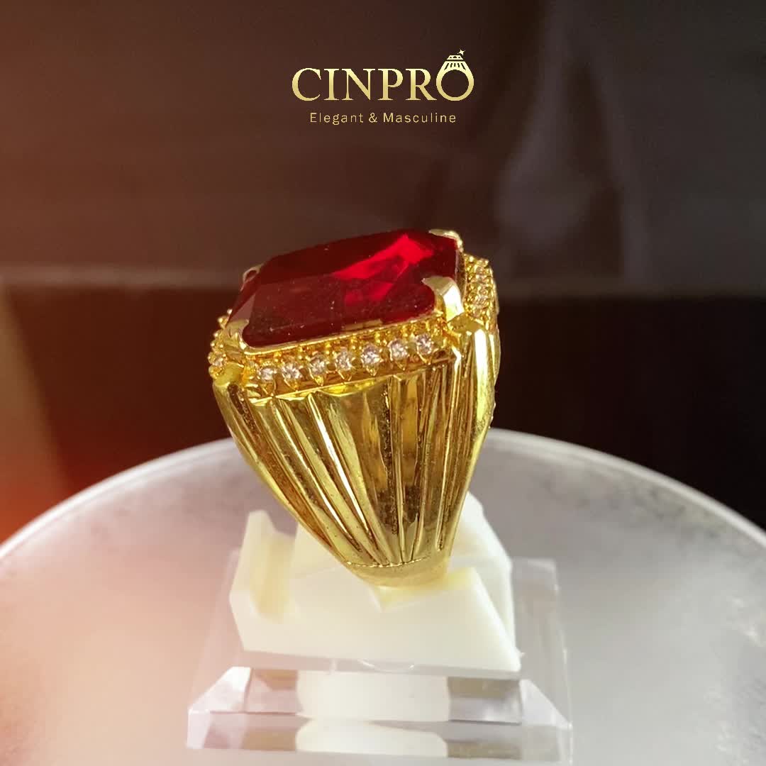 [CINPRO] Cincin Batu Merah Siam Ring Kotak + Gratis Kotak