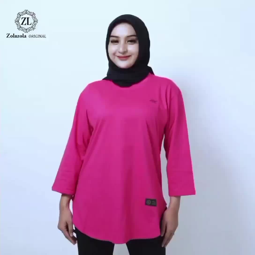 Kaos Polos Body Oval Lengan 7/8 ZolaZola Original Bahan Cotton Combed 24s Size ( M L XL XXL XXXL)
