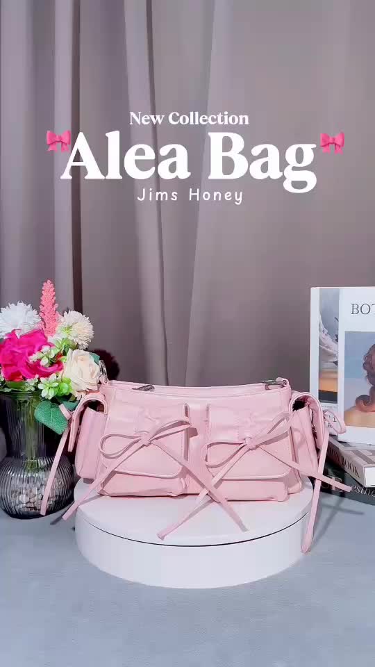 JIMS HONEY - Alea Bag - Tas Selempang Wanita Model Coquette Pita perempuan serut Kulit Korean Style Tas bahu shoulder cewek tas konser Jimshoney JH aesthetic y2k women 2025 pundak