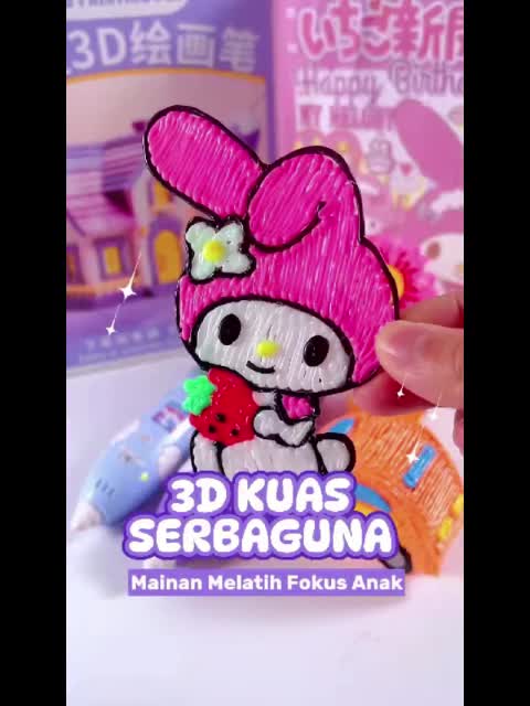 【COD】Pena Cetak 3D Kuromi/Melody, Mainan Edukasi Anak, Pena Gambar 3D, Pelatihan Manual 3D, Pena Lukis Grafiti DIY, Hadiah Liburan