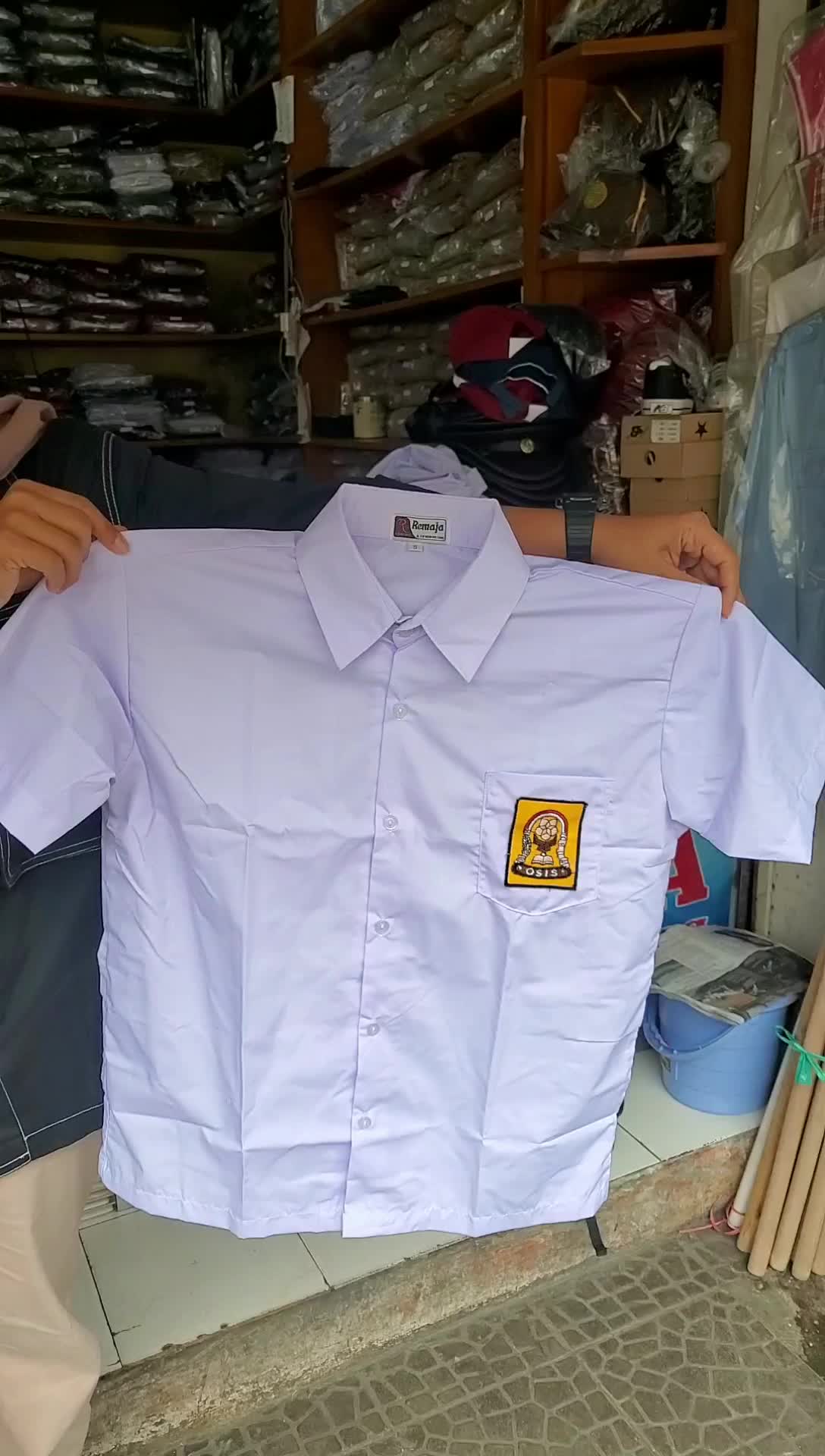 kemeja lengan pendek putih sd,smp,sma big size no.S-L6
