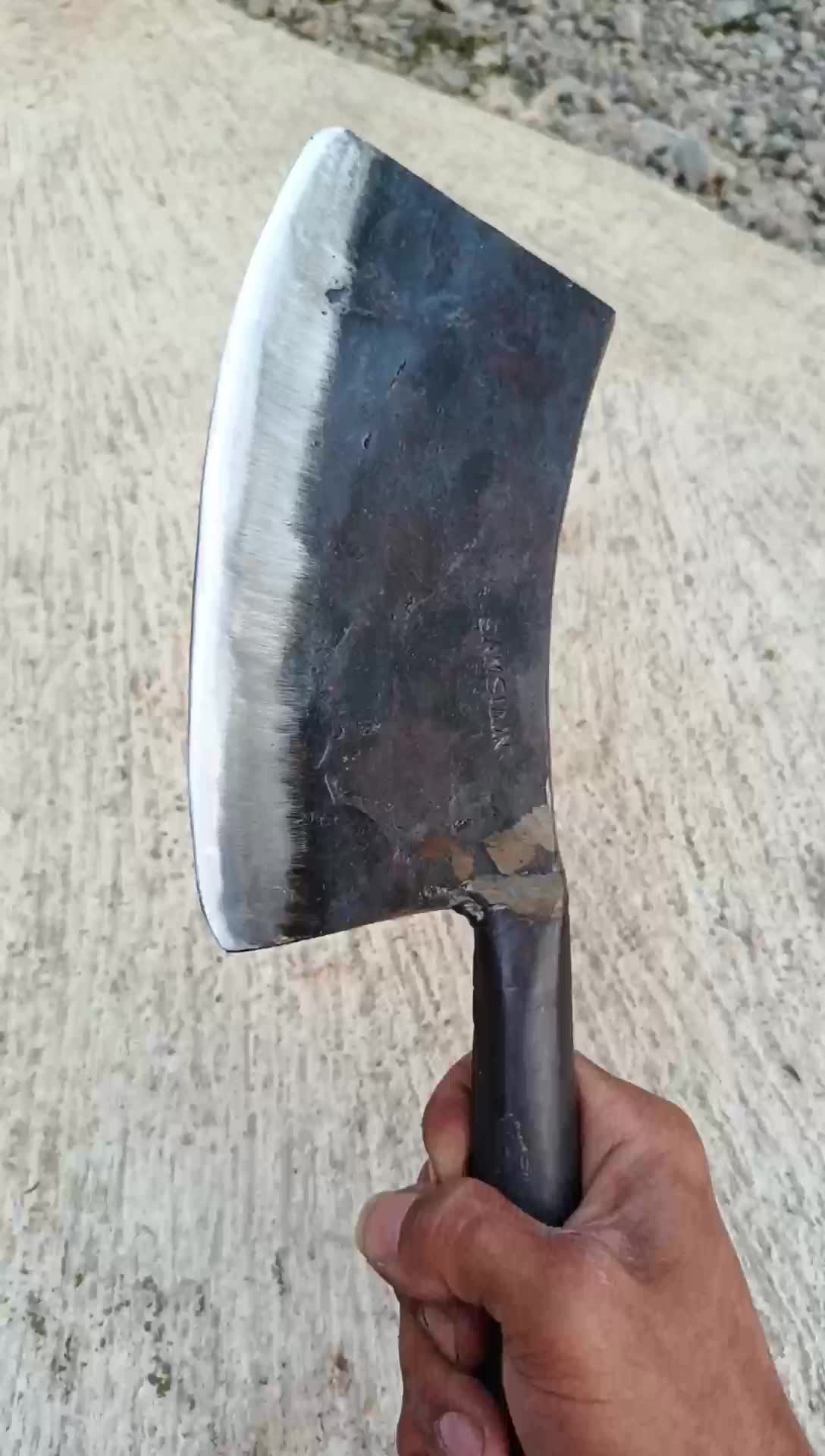 pisau cincang daging gagang pipa pisau potong kupas asli baja per