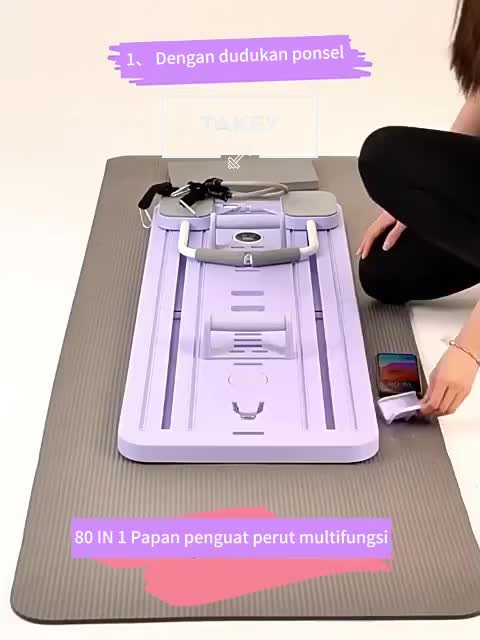Ancestor Mall Papan perut Latihan Perut Aerobik 5 ln 1 Push Up Alat AB Wheel Alat Sit Up
