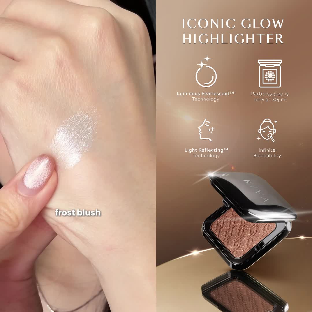 KIVA Iconic Glow Highlighter -  Natural Soft Glow Silk Powdery Texture Ringan Creamy Blendable Buildable Formula Powder Highlighter Tahan Lama BPOM Kosmetik