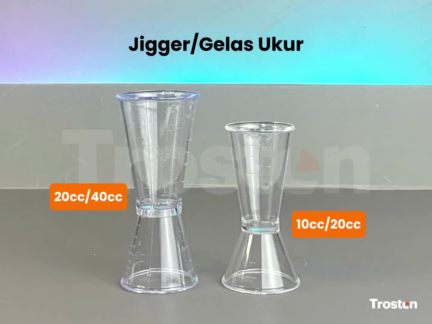 Jigger Plastik 20ml - 40ml & 20ml - 10ml Gelas Takar Dengan Garis Ukur