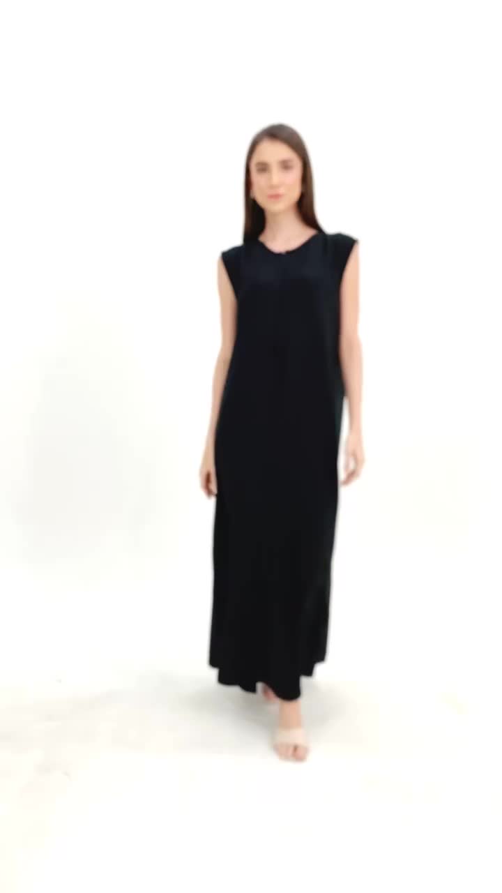 INNER GAMIS SINGLET CRINKLE AIRFLOW DALAMAN GAMIS MUSLIM / INNER DRESS TANPA LENGAN