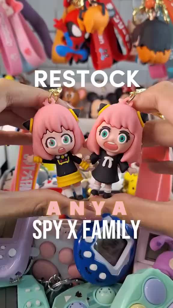 Gantungan Kunci Anya Forger Spy X Family Gemoy Ganci - 3D Gantungan Keychain Karakter Lucu Gemoy Anime Jepang Ornamen Tas HP