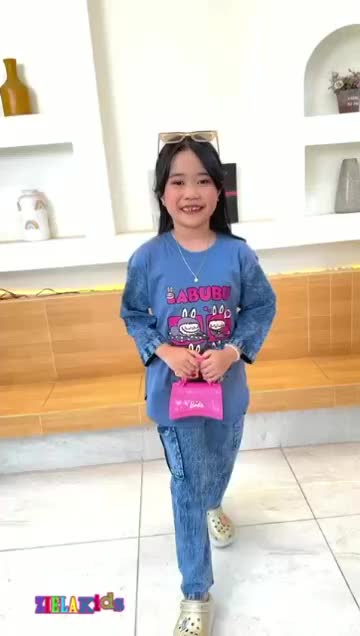 Set Pakaian Anak Perempuan Ziela Kids Motif Labubu Original Bahan Katun Combed 20s - Fashion Fashion Fashion