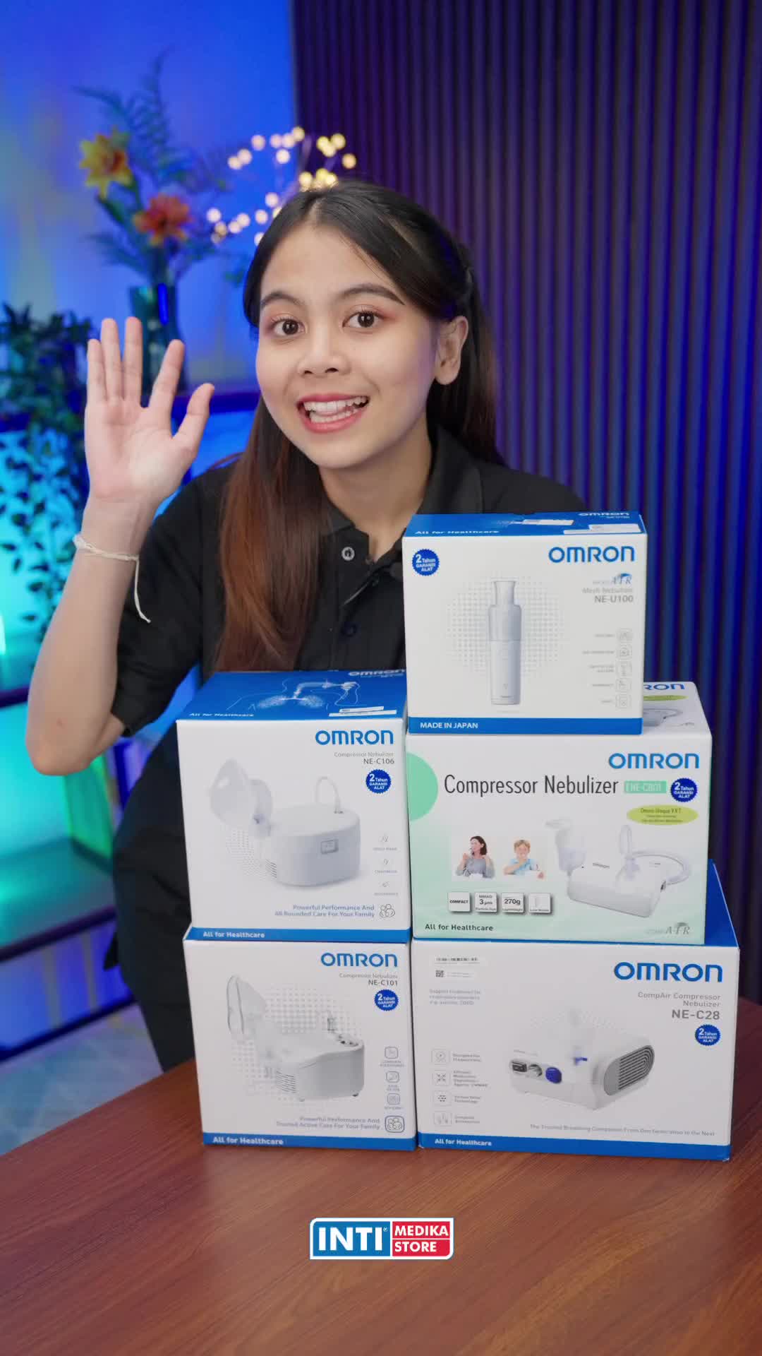 OMRON - Nebulizer Compressor NE C28 C101 C106 C301 C801 NE U100 | Alat Terapi Uap Pernafasan Batuk Pilek Bayi Anak & Dewasa
