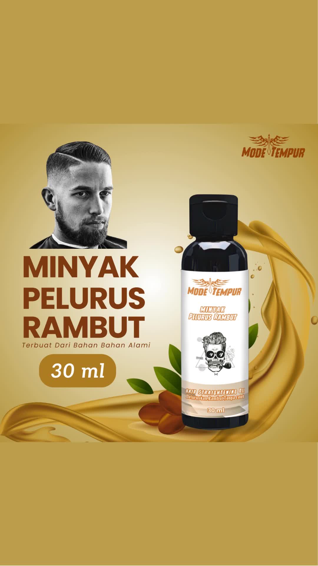 Mode Tempur Minyak Pelurus Rambut Alami Pria dan Wanita 30 ml