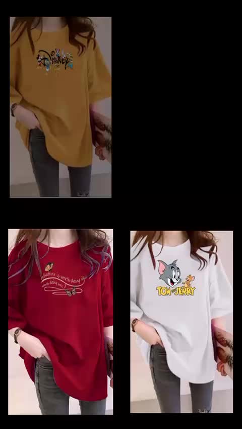 LCK Kaos UNISEX Oversize Wanita - Kaos DistrO Kaos Streetwear Oversize / Baju Kaos Distro MOTIF TOM JERRY Atasan Pendek Cewek Katun
