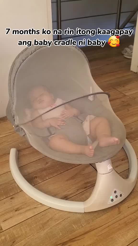 Topborn Kursi Goyang Listrik Buaian Bayi Penggerak Listrik Amplitudo Multi-frekuensi Dikontrol Dari Jarak Jauh Bebaskan Tangan Ibu Membantu Bayi Tidur DenganCepat