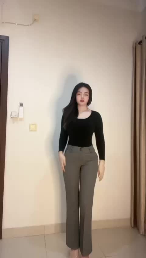 WearMall Celana Kantor Wanita Semi Wool Hitam Navy Abu Formal Cutbray Kancing Standar Jumbo Size M-5L Bahan Lembut Halus Nyaman Kantor Bawahan Loose Pants Kerja Panjang