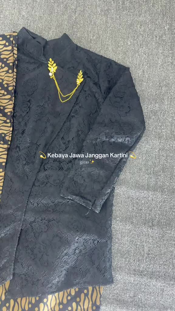 Set Kebaya Wisuda 03 Janggan Motif Lurik Rok Span Kondangan Lamaran Tebaru Dress Wanita Baju Panjang Hitam Setelan Katun Pesta