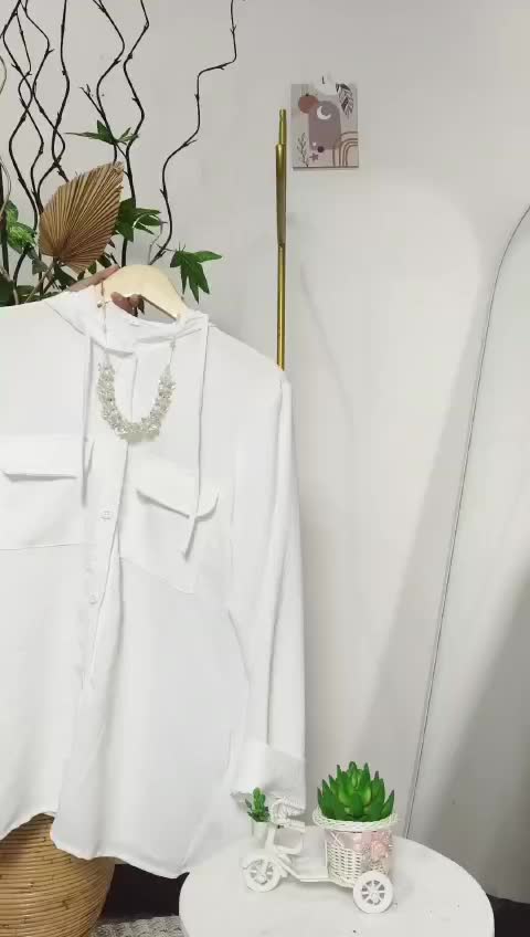 Kemeja Wanita Rosaline Korean Style Crinkle Airflow Premium Oversize Tangan Baju Kancing - Panjang, Nyaman