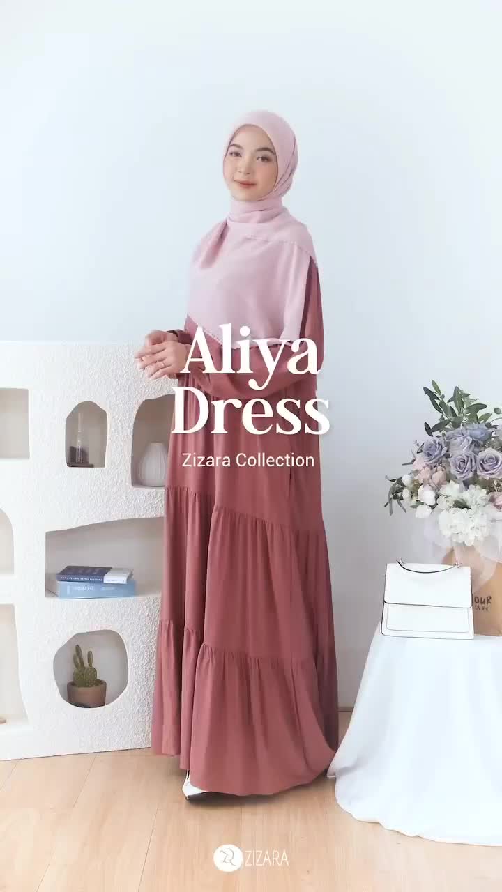 ALIYA DRESS GAMIS WANITA REMPEL 3 SUSUN