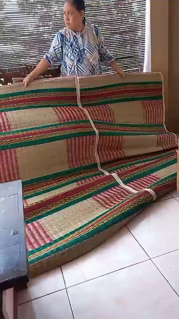 Tikar Mendong 150x180 Jumbo Original Anyaman Tradisional Merah Lantai Hijau